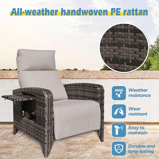 Upgraded Outdoor Recliner Chair, Reclining Patio Chairs - Image 5