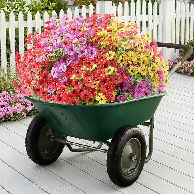 Artificial Flowers for Outdoor, Silk Flowers No Fade Fake Plastic Flowers Faux - Image 3