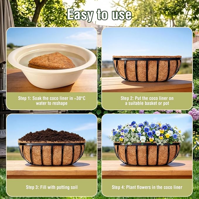 4 Pcs 30 Inch Trough Coco Liner - Image 6
