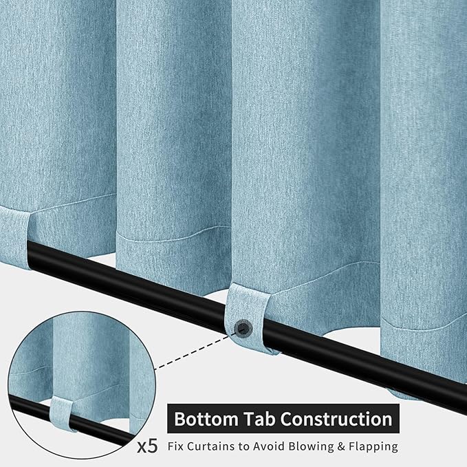 Easy-Going Linen Look Outdoor Curtains Waterproof Windproof Porch Curtains - Image 4