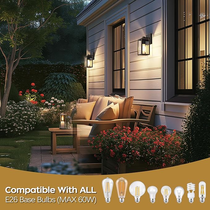 WIHTU Outdoor Lights for House, LED Exterior Front Porch Light Fixtures for - Image 3