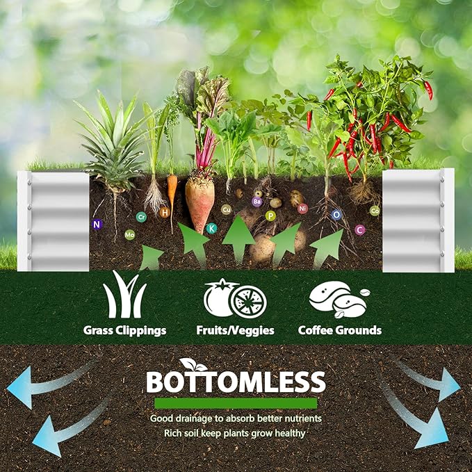 A ANLEOLIFE 8X4X1.5 ft Galvanized Raised Garden Bed, Rectangle Above Ground - Image 6