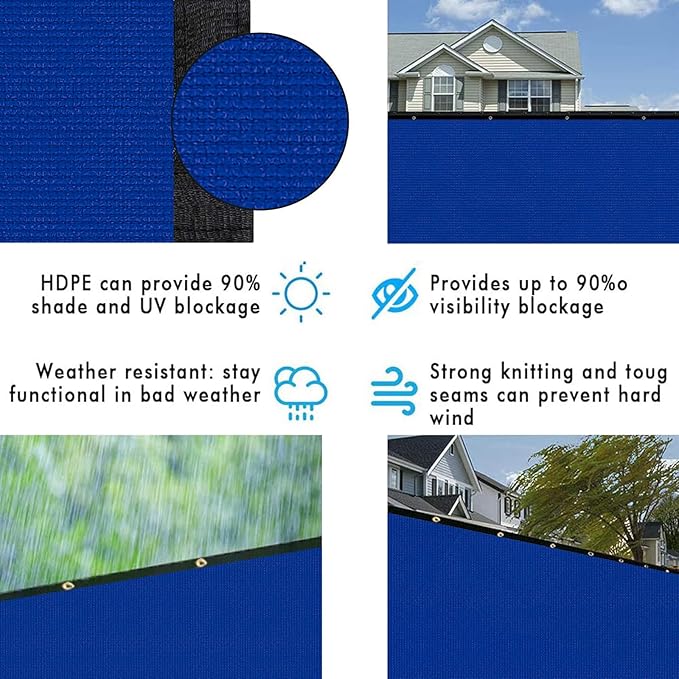 UPGRADE Privacy Screen 5' x 50' Fence Commercial Shade Cover - Image 5