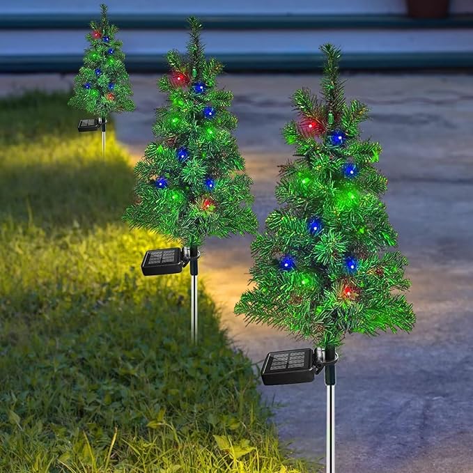 Solar Christmas Tree Garden Stake Lights Waterproof Christmas Decorations Tree - Image 2