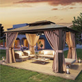 Aoxun 10'x12' Hardtop Gazebo, Aluminum Frame Permanent Pavilion by Aoxun
