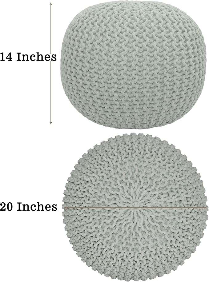COTTON CRAFT Round Pouf Ottoman - Image 3