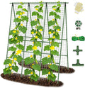 Cucumber Trellis for Raised Bed 48" L x 64" H, 16mm Heavy-Duty Metal A-Shape by Erinaik