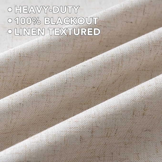 H.VERSAILTEX Linen Curtains 100% Blackout Curtains - Image 5