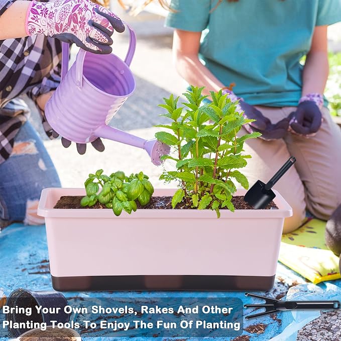 Window Box Planter 8 Pcs, 17 Inches Rectangle Flower Pots - Image 5