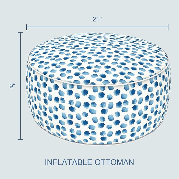 LVTXIII Outdoor Inflatable Ottoman, Portable Round Ottoman Pouf - Image 3