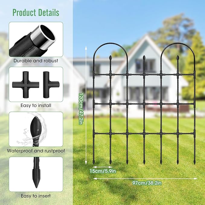 2 Pack Trellis for Climbing Plants Outdoor, 47.2" H Garden Trellis, Rustproof - Image 3