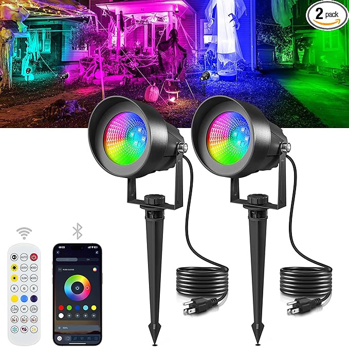 T-SUN Smart Color Changing Landscape Lights, RGBW Spotlights Outdoor by T-SUN