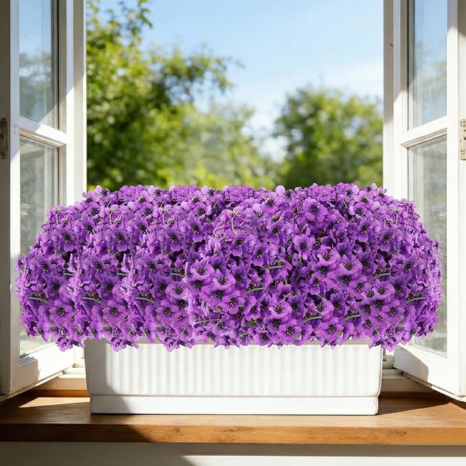 60 Pack Artificial Flowers for Outdoor Indoor Fake Plants, Faux Silk Flowers - Image 8
