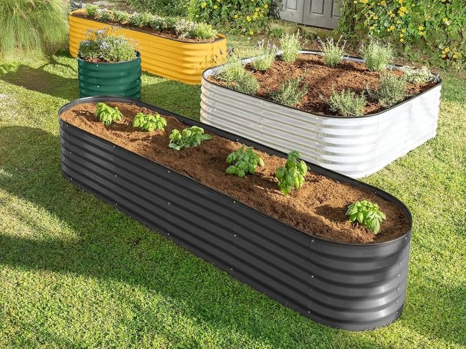 9-in-1 Galvanized Steel Raised Garden Bed // 8×2×1.5 ft Modular Planter - Image 3
