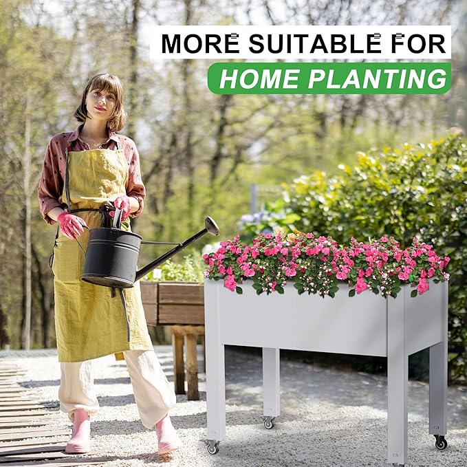 Raised Garden Bed with Legs, 28.9" Tall Self-Watering Raised Planter Box with - Image 5