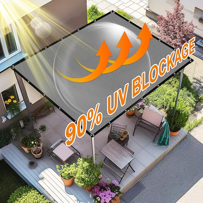 Artpuch 90% Sun Shade Cloth, 10 x 16 FT Pergola Shade Cover Canopy - Image 3