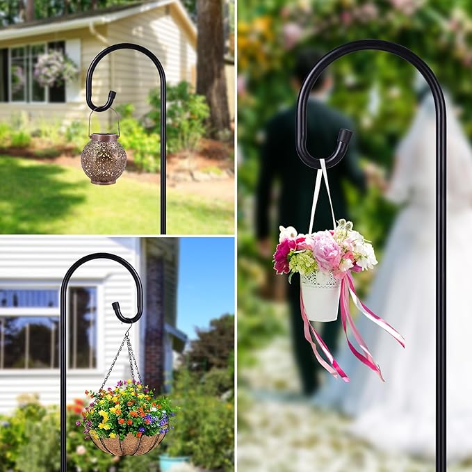 Ottsuls Bird Feeder Pole, 45 INCH Heavy Duty Shepherds Hooks - Image 2