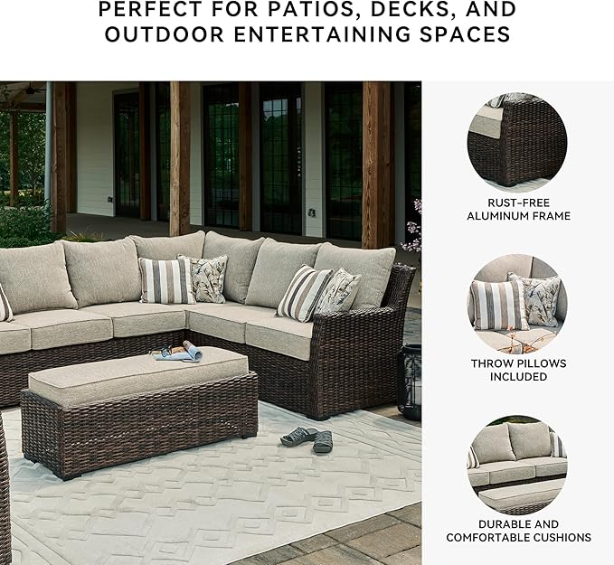 Signature Design by Ashley Brook Ranch Casual Nuvella Weather Resistant Fabric - Image 5