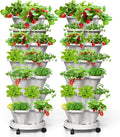 7 Tiered Strawberry Vertical Planter 2 Pack, Stackable Tower Garden Planter by Tectsia