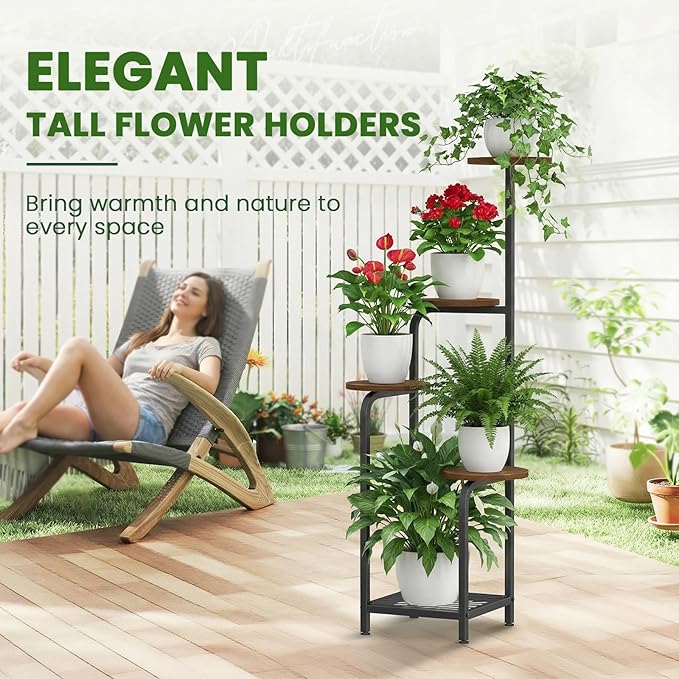 TOSKING 5 Tier Metal Plant Stand Indoor 48''H Tall, Heavy Duty Plant Shelf - Image 9