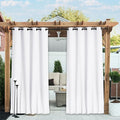 NICETOWN 2 Panels Outdoor Curtains Waterproof Fixed Grommet/Back Tab on Top & by NICETOWN