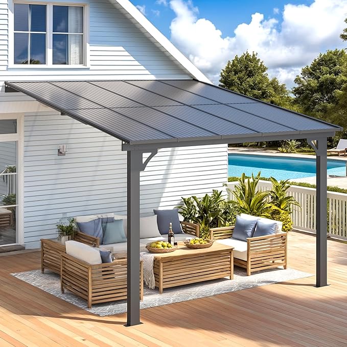 AECOJOY 10' x 10' Adjustable Height Outdoor Gazebo Pergola - Image 5
