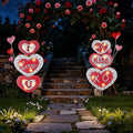 Lewondr 2 Pcs Valentine's Day Decorations Outdoor, Metal Solar Pathway Lights by Lewondr