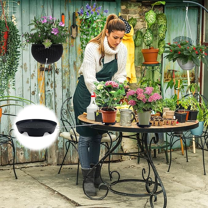 7.16” Self Watering Planter Insert, 10 Pack Invisible Hanging Basket Drip Pan - Image 7