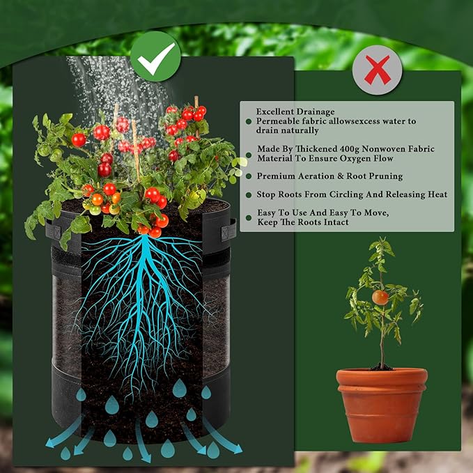 3 Pack 10 Gallon 360° Visibility Potato Grow Bags - Image 3
