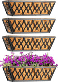 4 Pack 16 Inch Window Boxes Planters Railing Planter Box by KarlliuHOMEGARDEN