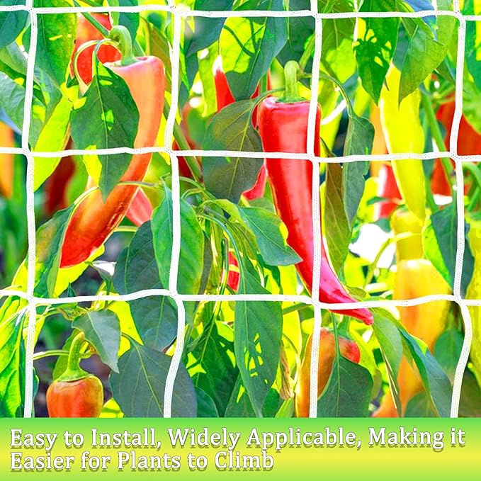 6x15FT Plant Trellis Netting, Heavy-Duty Garden Grow Net Polyester Square Mesh - Image 3