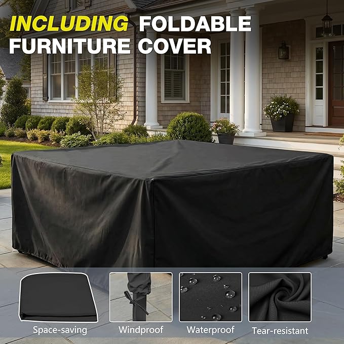 Outdoor Patio Furniture Set, 4 Pieces Metal Patio Furniture Set - Image 6