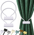 Hion Magnetic Curtain Tiebacks White 2pcs, Curtain Tiebacks Buckles Holdbacks by Hion