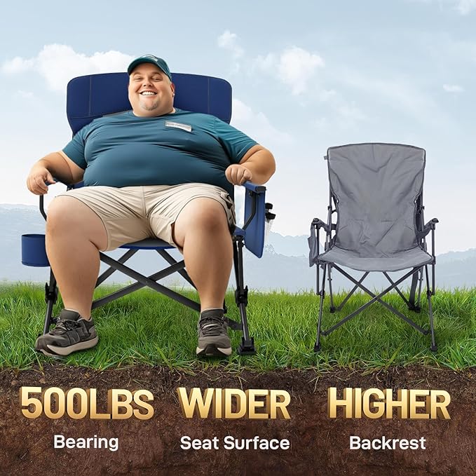 EVER ADVANCED Oversized Folding Camping Chair, - Image 5