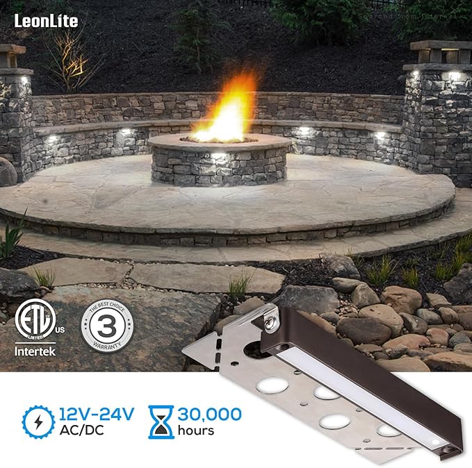 LEONLITE 8-Pack 7 Inch LED Hardscape Lighting, Update Retaining Wall Lights - Image 5