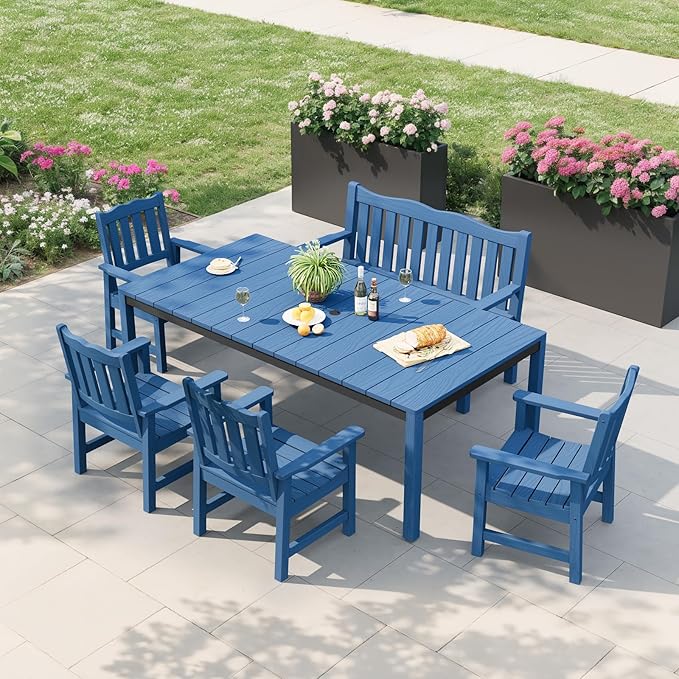 Stoog Outdoor Benches Set of 2, 2-Person All-Weather HIPS Garden Bench - Image 8