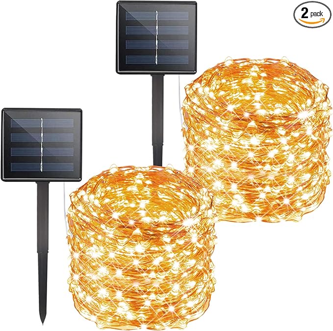 Solar String Lights Outdoor Waterproof, 2 Packs Total 132 Ft 400 LED Solar by Brightown