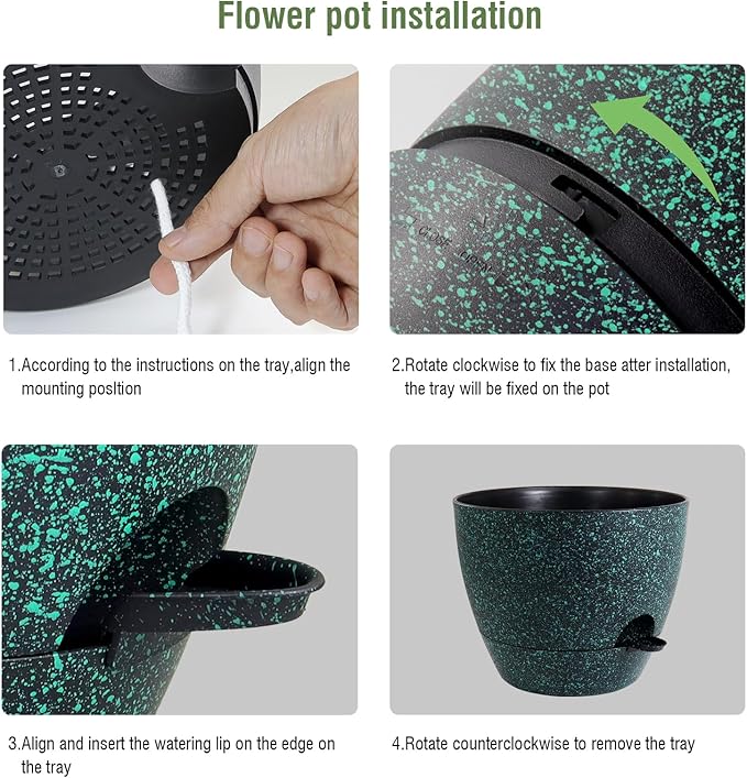 12 inch Large Self Watering Pots, Plant Pots - Image 5