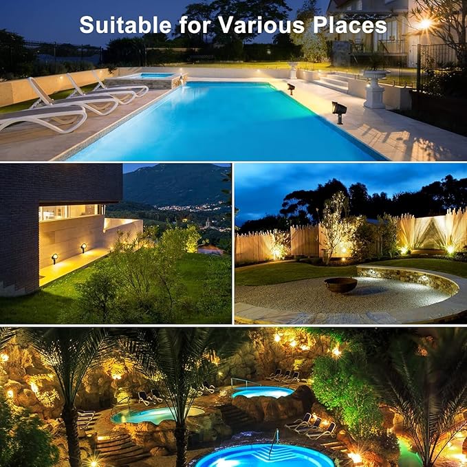 MEIKEE 12W Landscape Lighting, 120V 2700K Warm White LED Garden Lights - Image 8