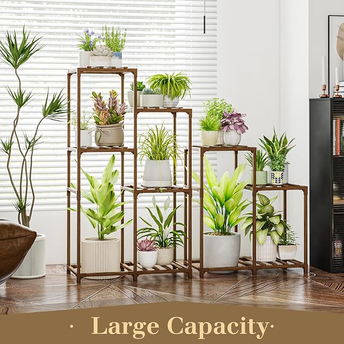 Bamworld Indoor Plant Stands Outdoor Combo Plant Shelves - Image 3