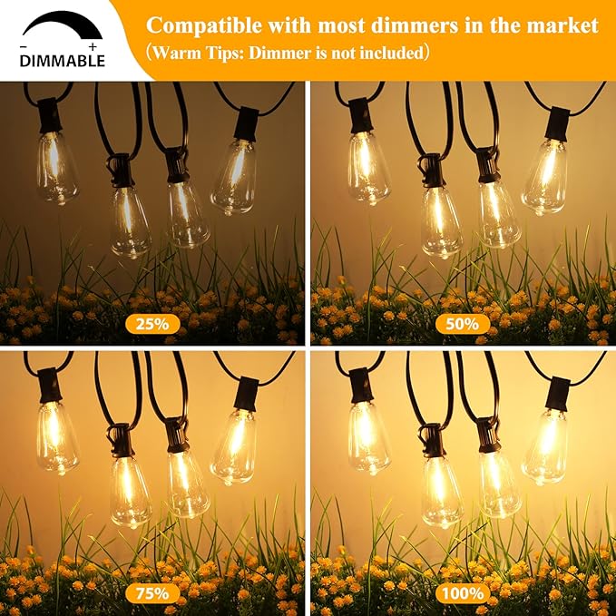 Brightever Outdoor String Lights 150FT, Patio Lights - Image 4