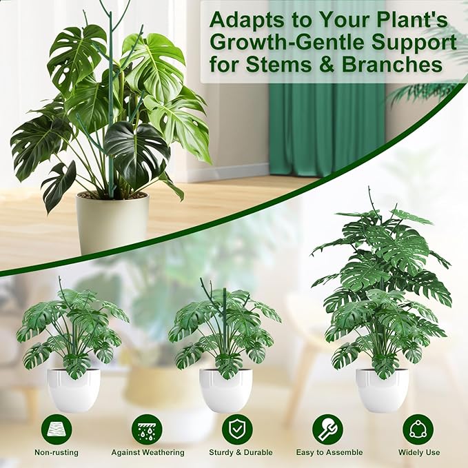 10 Pack Stackable Monstera Plant Support, Garden Stakes - Image 3