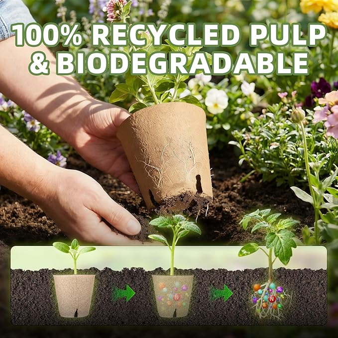 70Pcs Biodegradable 4” Peat Pots - Image 5