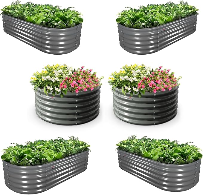 A ANLEOLIFE 6-Pack 4X4X1.5ft & 6X2X1.5ft Deep Root Galvanized Raised Garden by AAnleolife