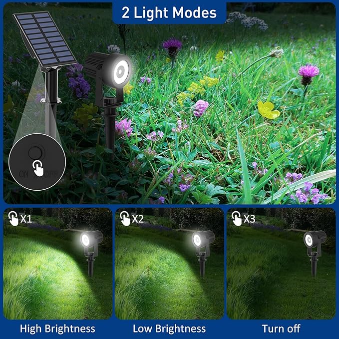 T-SUNUS Solar Garden Spot Lights, LED Solar Landscape Light Outdoor IP65 - Image 3