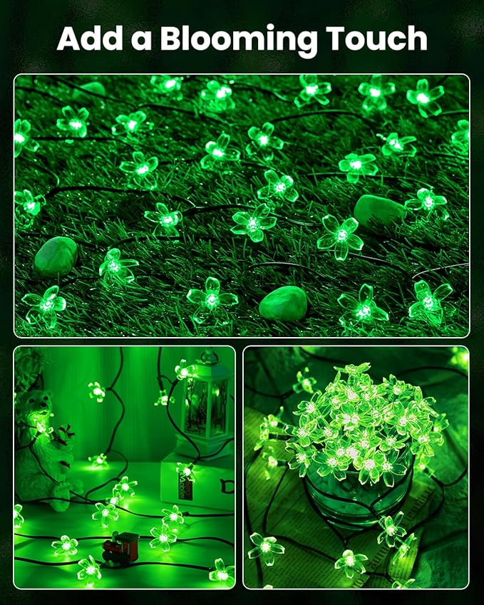 Brightown 60 LED Flower Solar Lights String Outdoor Waterproof Fairy Lights - Image 7