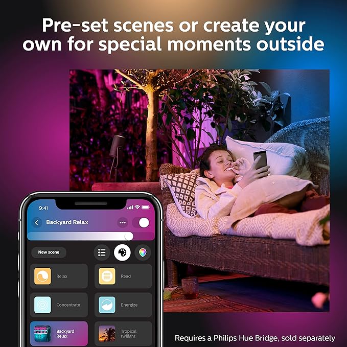 Philips Hue Lily Outdoor Smart Spotlight Base Kit, 3 Pack, Low Voltage - Image 4