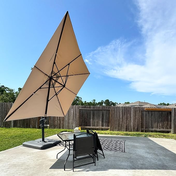 PURPLE LEAF Patio Umbrella 10' X 13' Rectangle Cantilever Umbrella Large by Unknown