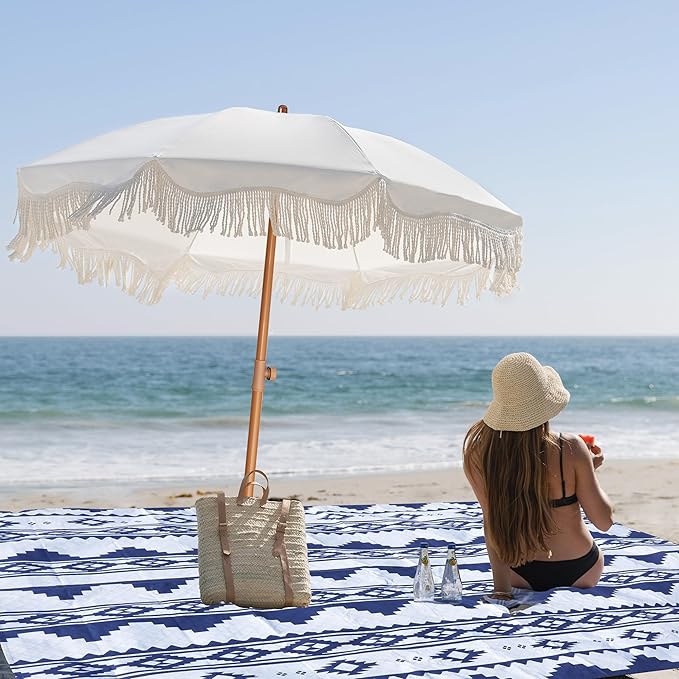 AMMSUN Boho Fringe Umbrella - Image 5