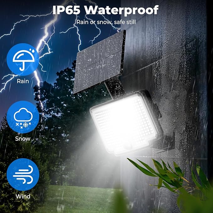 Peasur 4 Pack Solar Motion Lights Outdoor, 318 LED Solar Security Light - Image 5